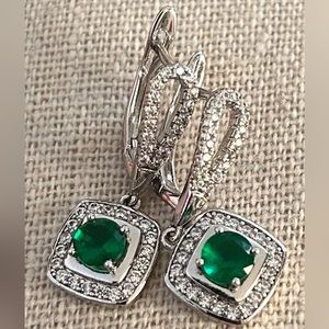 Sterling silver emerald earings